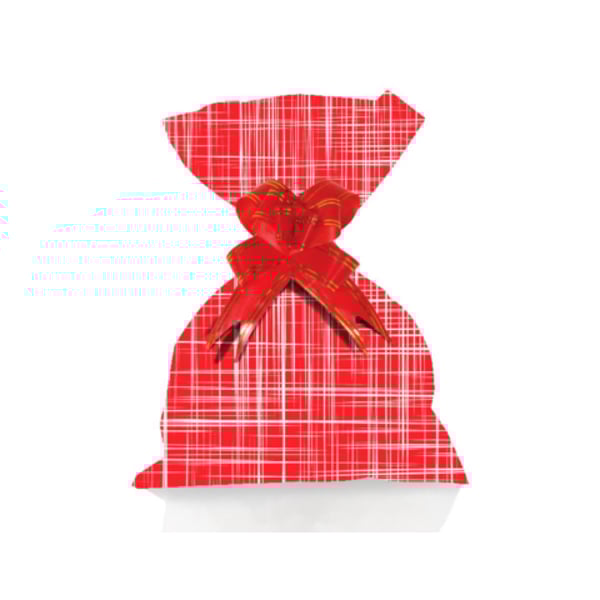 SAQ. P/PRESENTE 10X15 C/50UN LINHO RÚSTICO VERMELHO METALIZADO-GALA