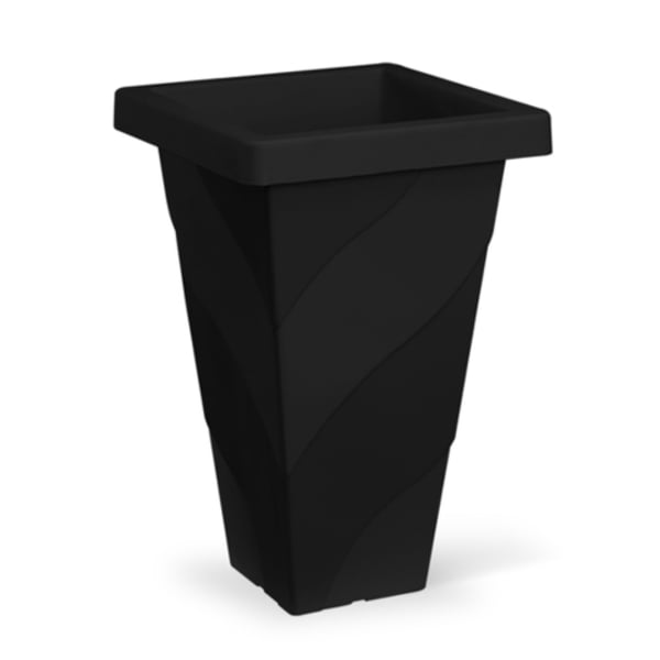 VASO ROMA QUADRADO GRANDE PRETO 20,0LTS (3PÇS)-INJEPLASTEC