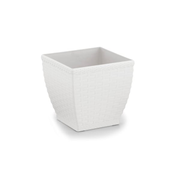 VASO CACHEPO RATTAN MINI QUAD.BRANCO (12PÇS)-INJEPLASTEC