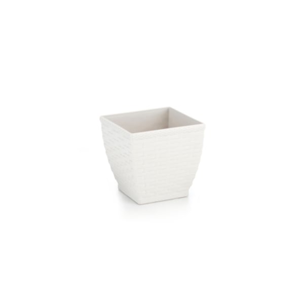 VASO CACHEPO RATTAN M2 QUAD.BRANCO (12PÇS)-INJEPLASTEC