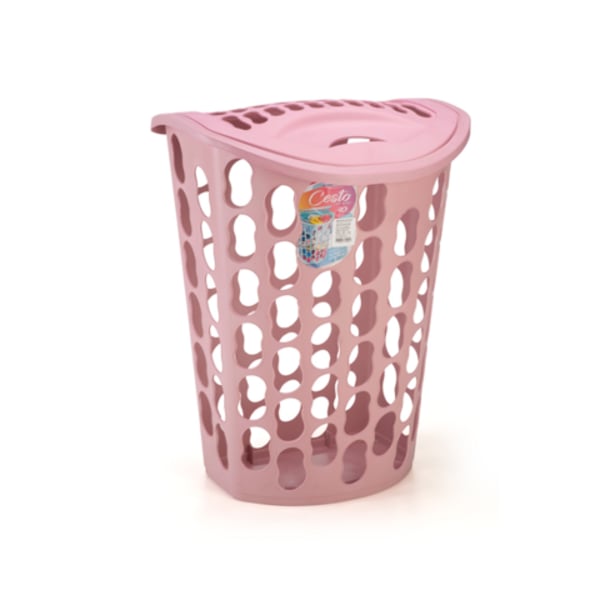CESTO TELADO RETANGULAR 40LTS ROSA (6PÇS)-INJEPLASTEC