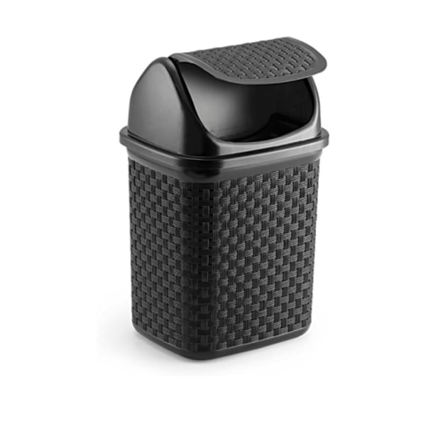 LIXEIRA DE PIA BASCULANTE RATTAN 4,5LTS PRETO (6PÇS)-NITRON