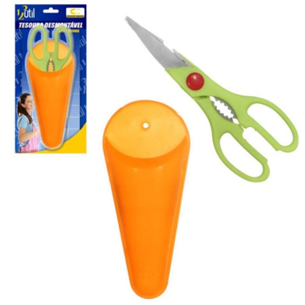 TESOURA DESMONTÁVEL PARA COZINHA C/SUPORTE (6PÇS)-123ÚTIL