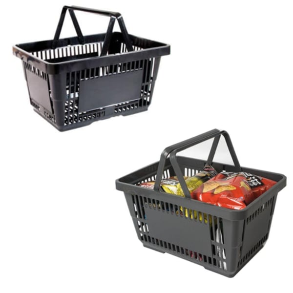 CESTA DE MERCADO GRANDE PRETA C/ALÇA 21,4LTS (6PÇS)-PLASNEW