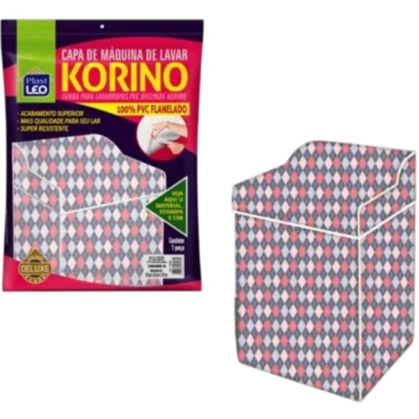 CAPA DE MÁQUINA LAVAR FLANELADA KORINO ESTAMPADA GG (6PÇS)-PLASTLEO