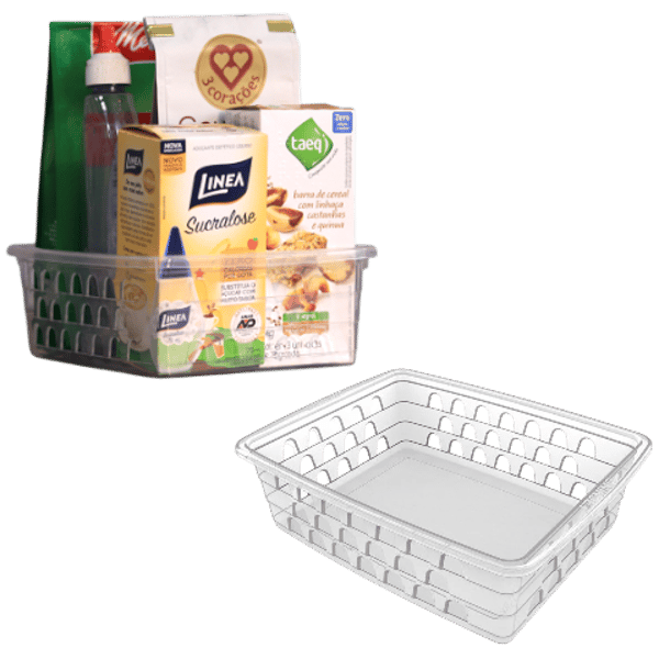 CESTO MULTIUSO GRANDE TRANSPARENTE (12PÇS)-UNINJET