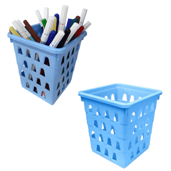 CESTO MULTIUSO PEQUENO QUADRADO AZUL (12PÇS)-UNINJET