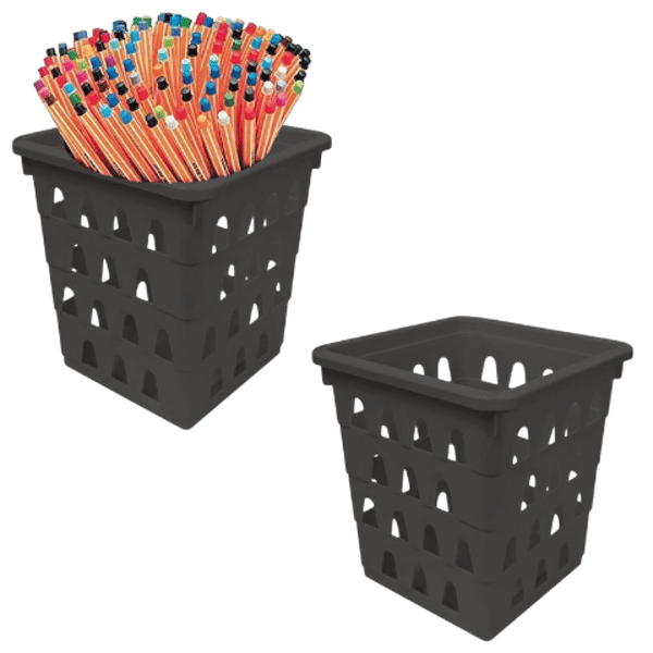 CESTO MULTIUSO PEQUENO QUADRADO PRETO (12PÇS)-UNINJET