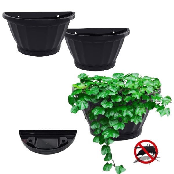 VASO DE PAREDE G C/PRATO PRETO (6PÇS)-UNINJET