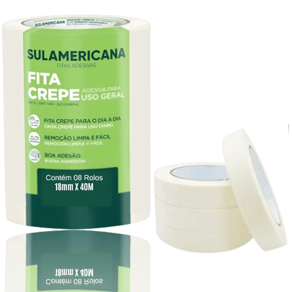 FITA CREPE 18MM X 40M (CX48)-SULAMERICANA