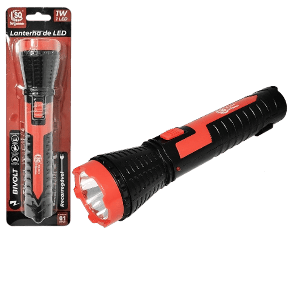 LANTERNA DE LED 1W BIVOLT/RECARREGÁVEL COLOR (6PÇS)-SQ QUALIDADE