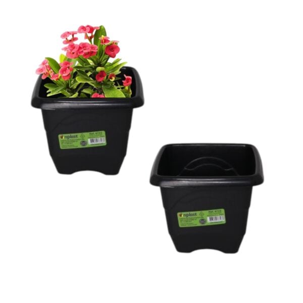 VASO QUADRADO PEQUENO 1LT PRETO (24PÇS)-INPLAST