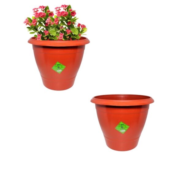 VASO REDONDO PEQUENO 1LT TERRACOTA (24PÇS)-INPLAST