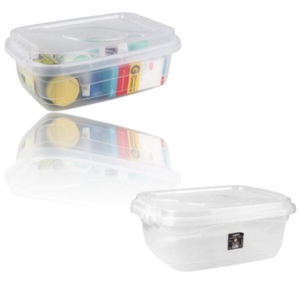 CAIXA ORGANIZADORA RETANGULAR 11LTS MULTIUSO C/TRAVA (12PÇS)-INPLAST