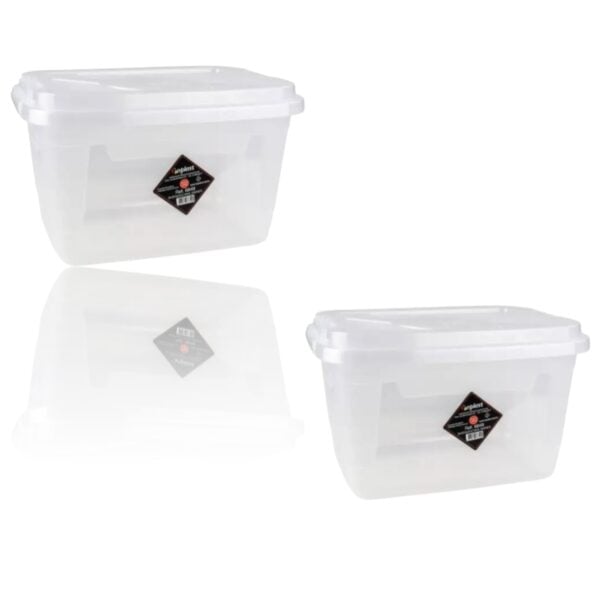 CAIXA ORGANIZADORA RETANGULAR TRANSP.8LTS C/TRAVA (12PÇS)-INPLAST