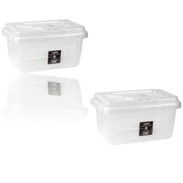 CAIXA ORGANIZADORA RETANGULAR TRANSP.2,5LTS C/TRAVA (12PÇS)-INPLAST