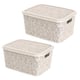 CESTO ORGANIZADOR 17LTS FLORAL PALHA (3PÇS)-UNINJET