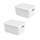 CESTO ORGANIZADOR 5,5LTS FLORAL BRANCO (3PÇS)-UNINJET
