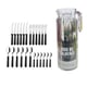 JG DE TALHERES INOX PRETO 25PÇS C/JARRA DE VIDRO (3PÇS)-LET ÚTIL