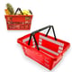 CESTA P/MERCADO VERMELHA C/ALÇA 21,4LTS (6PÇS)-PLASNEW