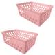 CESTO MULTIUSO EXTRA GRANDE RETANGULAR ALTO ROSA (12PÇS)-UNINJET