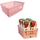 CESTO MULTIUSO EXTRA GRANDE RETANGULAR ALTO ROSA (12PÇS)-UNINJET