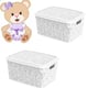 CESTO ORGANIZADOR 10LTS FLORAL BRANCO (3PÇS)-UNINJET