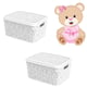 CESTO ORGANIZADOR 5,5LTS FLORAL BRANCO (3PÇS)-UNINJET
