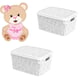 CESTO ORGANIZADOR 5,5LTS FLORAL BRANCO (3PÇS)-UNINJET