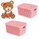 CESTO ORGANIZADOR 10LTS FLORAL ROSA (3PÇS)-UNINJET