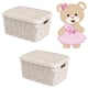 CESTO ORGANIZADOR 17LTS FLORAL PALHA (3PÇS)-UNINJET