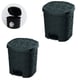 CESTO C/PEDAL 8LTS FLORAL PRETO (6PÇS)-UNINJET