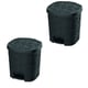 CESTO C/PEDAL 8LTS FLORAL PRETO (6PÇS)-UNINJET