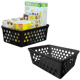 CESTO MULTIUSO EXTRA GRANDE RETANGULAR ALTO PRETO (12PÇS)-UNINJET