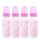 MAMADEIRA PLUS DECORADA 240ML CONVENCIONAL PVC ROSA (12PÇS)-NEW BABY