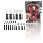 JG DE TALHERES PRETO 25PÇS RIO C/PORTA TALHER VERMELHO (3PÇS)-L&T UTIL - Image 3