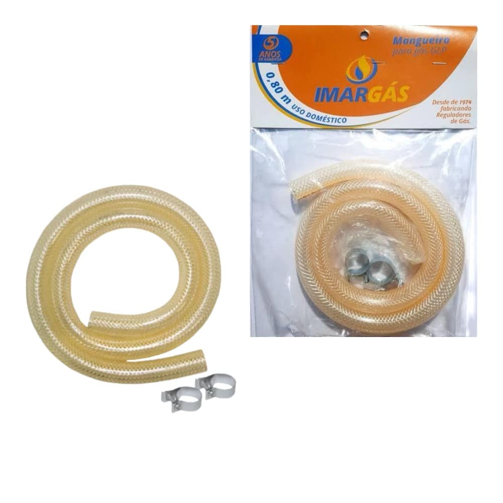 KIT MANGUEIRA P/GÁS GPL DE 0,8M C/ABRAÇADEIRA (12PÇS)-ARIM - Imagem 3