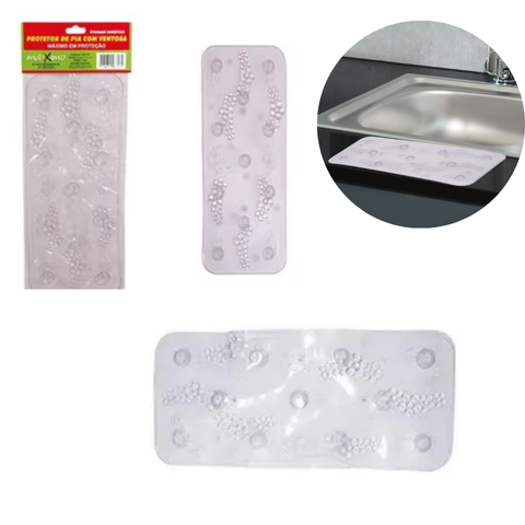 PROTETOR DE PIA COM VENTOSA EM PVC (24PÇS)-MÁXXIMO