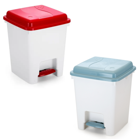 LIXEIRA QUADRADA C/PEDAL 14,5 LTS (6PÇS)-PLÁSTICOS RAINHA