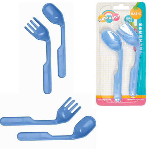 CONJUNTO DE TALHERES AZUL (24PÇS)-NEW BABY - Imagem 2