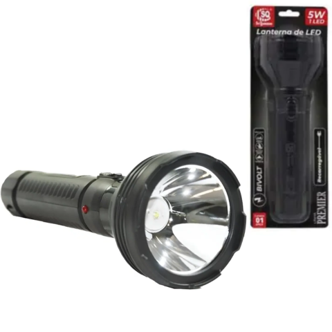 LANTERNA DE LED 5W BIVOLT/RECARREGÁVEL (6PÇS)-SQ QUALIDADE - Imagem 3