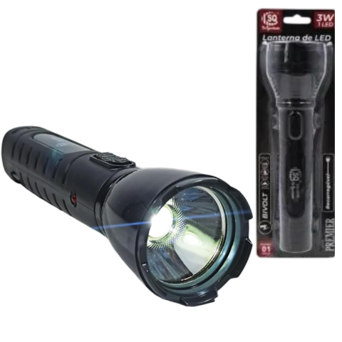 LANTERNA DE LED 3W BIVOLT/RECARREGÁVEL (6PÇS)-SQ QUALIDADE - Imagem 3